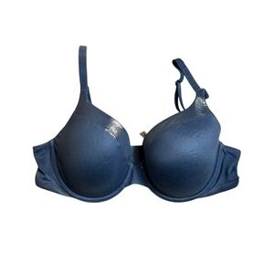 Victoria's Secret Body By Victoria Navy Blue Shimmer Lined Perfect Coverage 36C